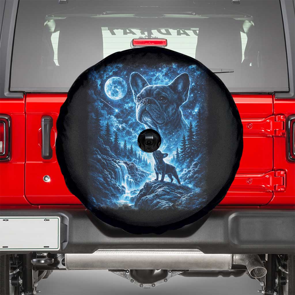 French Bulldog Howling To The Moon Spare Tire Cover Vintage Graphic Dog Lovers Silly Frenchy Bulldog Mom