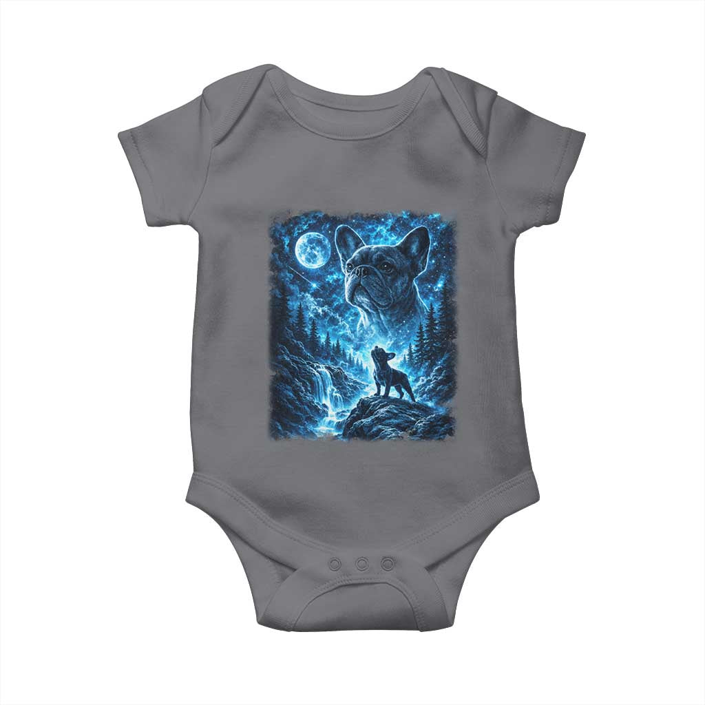 French Bulldog Howling To The Moon Baby Onesie Vintage Graphic Dog Lovers Silly Frenchy Bulldog Mom