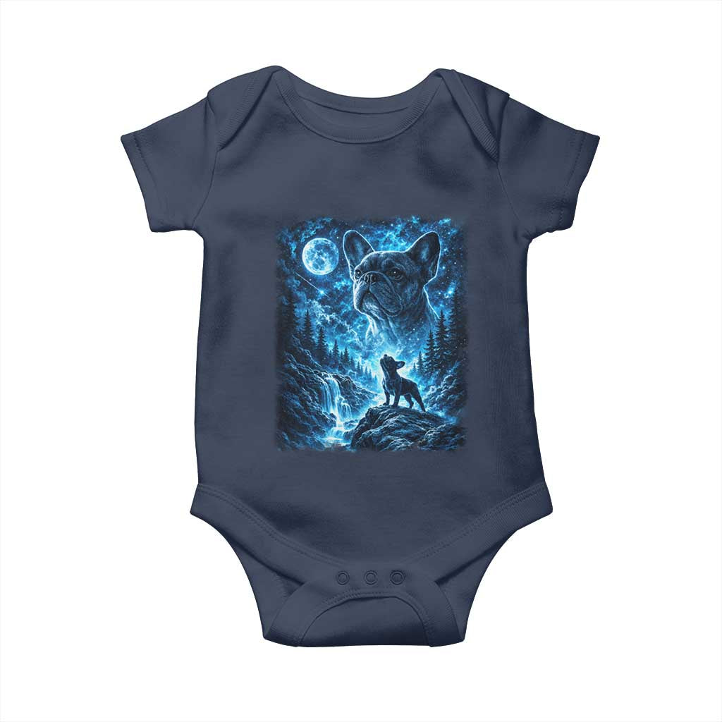 French Bulldog Howling To The Moon Baby Onesie Vintage Graphic Dog Lovers Silly Frenchy Bulldog Mom