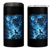French Bulldog Howling To The Moon 4 in 1 Can Cooler Tumbler Vintage Graphic Dog Lovers Silly Frenchy Bulldog Mom