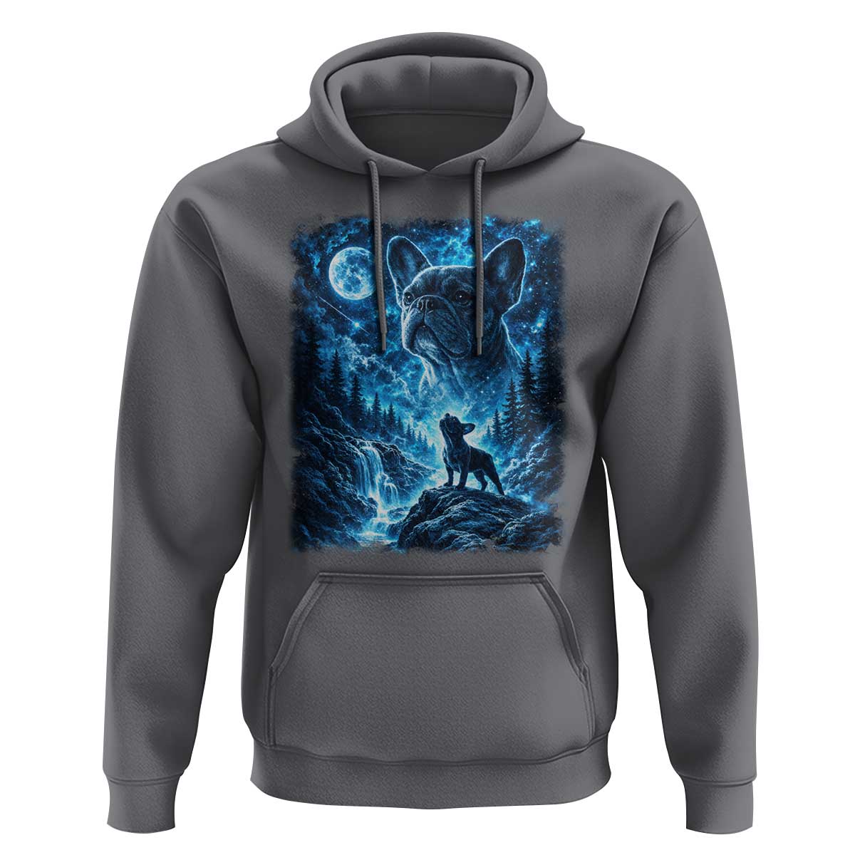 French Bulldog Howling To The Moon Hoodie Vintage Graphic Dog Lovers Silly Frenchy Bulldog Mom