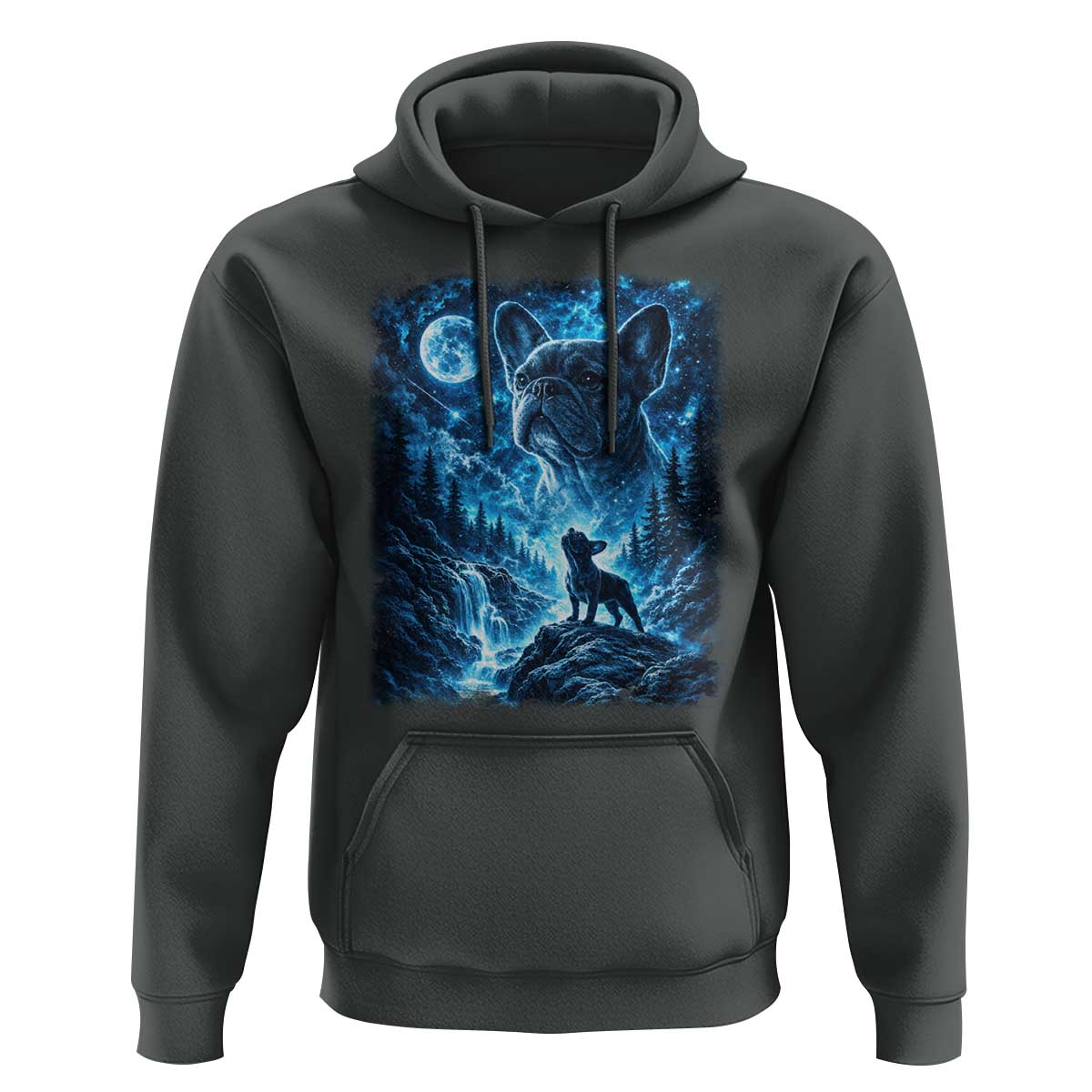 French Bulldog Howling To The Moon Hoodie Vintage Graphic Dog Lovers Silly Frenchy Bulldog Mom