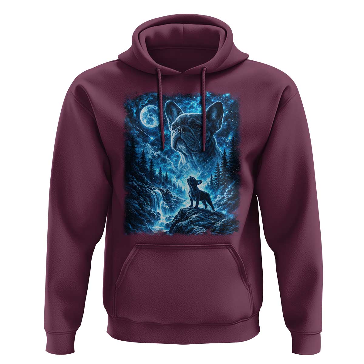 French Bulldog Howling To The Moon Hoodie Vintage Graphic Dog Lovers Silly Frenchy Bulldog Mom