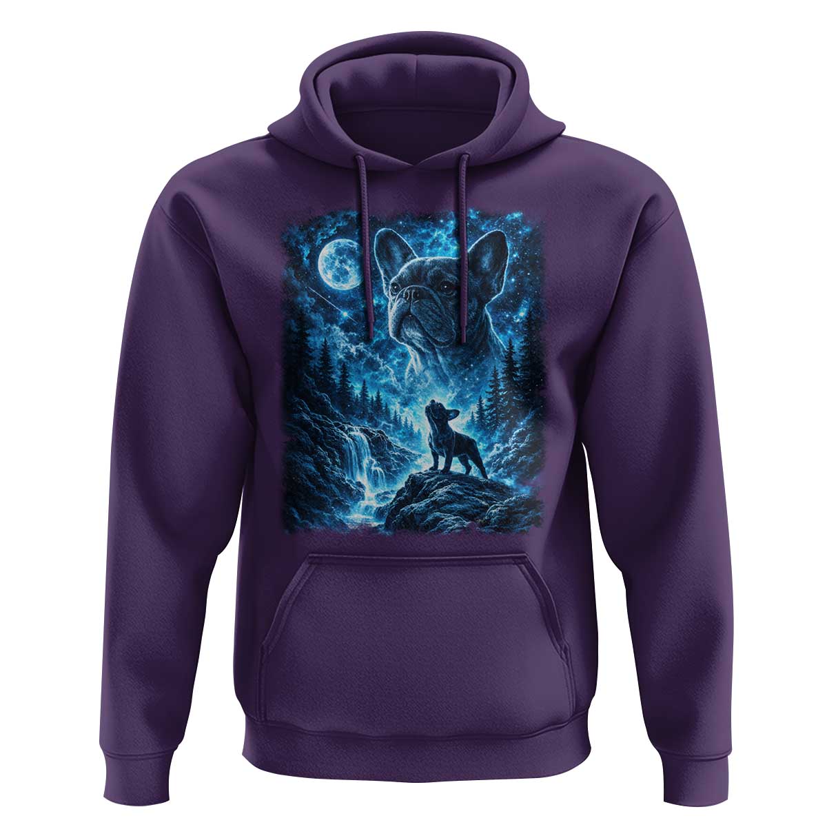 French Bulldog Howling To The Moon Hoodie Vintage Graphic Dog Lovers Silly Frenchy Bulldog Mom