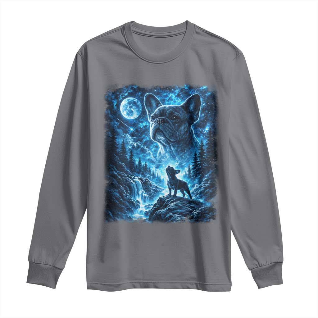French Bulldog Howling To The Moon Long Sleeve Shirt Vintage Graphic Dog Lovers Silly Frenchy Bulldog Mom