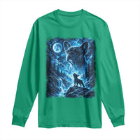 French Bulldog Howling To The Moon Long Sleeve Shirt Vintage Graphic Dog Lovers Silly Frenchy Bulldog Mom