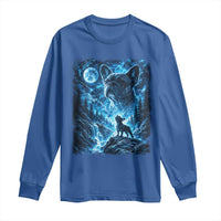 French Bulldog Howling To The Moon Long Sleeve Shirt Vintage Graphic Dog Lovers Silly Frenchy Bulldog Mom
