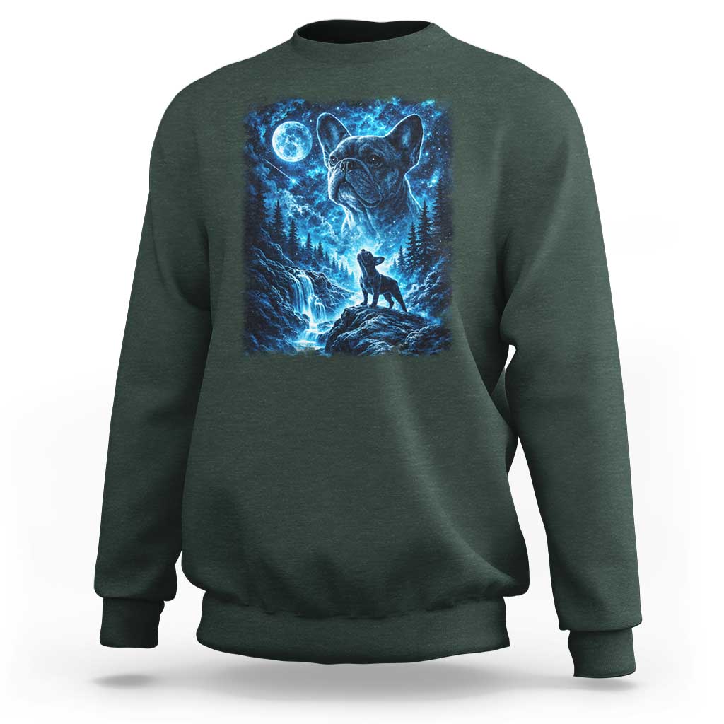 French Bulldog Howling To The Moon Sweatshirt Vintage Graphic Dog Lovers Silly Frenchy Bulldog Mom