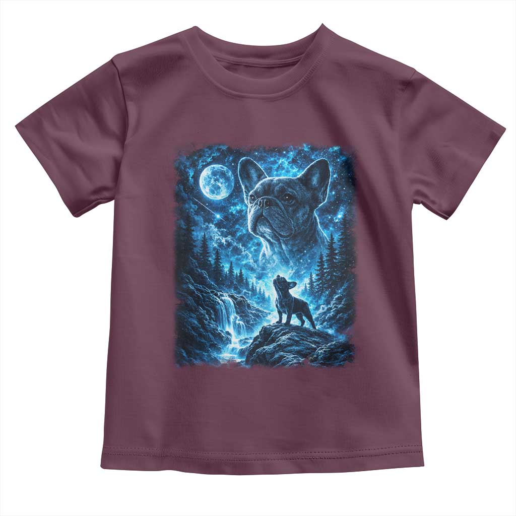 French Bulldog Howling To The Moon Toddler T Shirt Vintage Graphic Dog Lovers Silly Frenchy Bulldog Mom