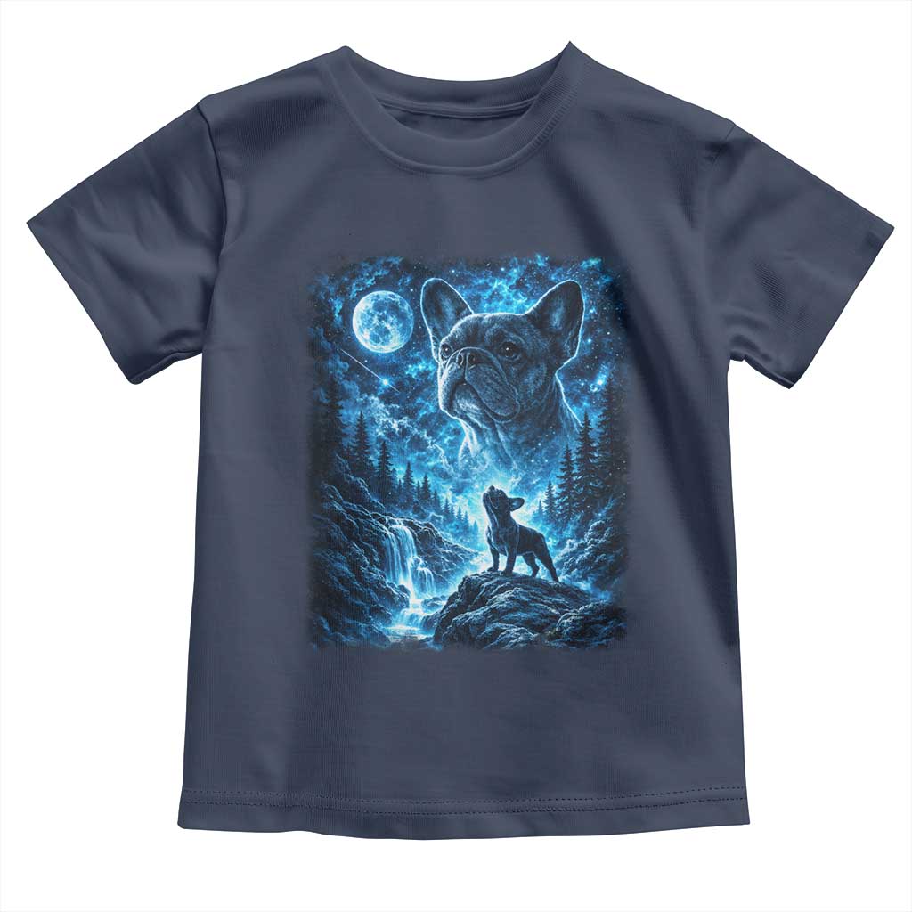 French Bulldog Howling To The Moon Toddler T Shirt Vintage Graphic Dog Lovers Silly Frenchy Bulldog Mom