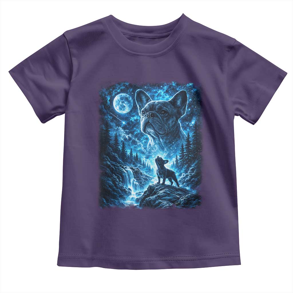 French Bulldog Howling To The Moon Toddler T Shirt Vintage Graphic Dog Lovers Silly Frenchy Bulldog Mom