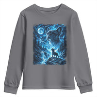 French Bulldog Howling To The Moon Youth Sweatshirt Vintage Graphic Dog Lovers Silly Frenchy Bulldog Mom