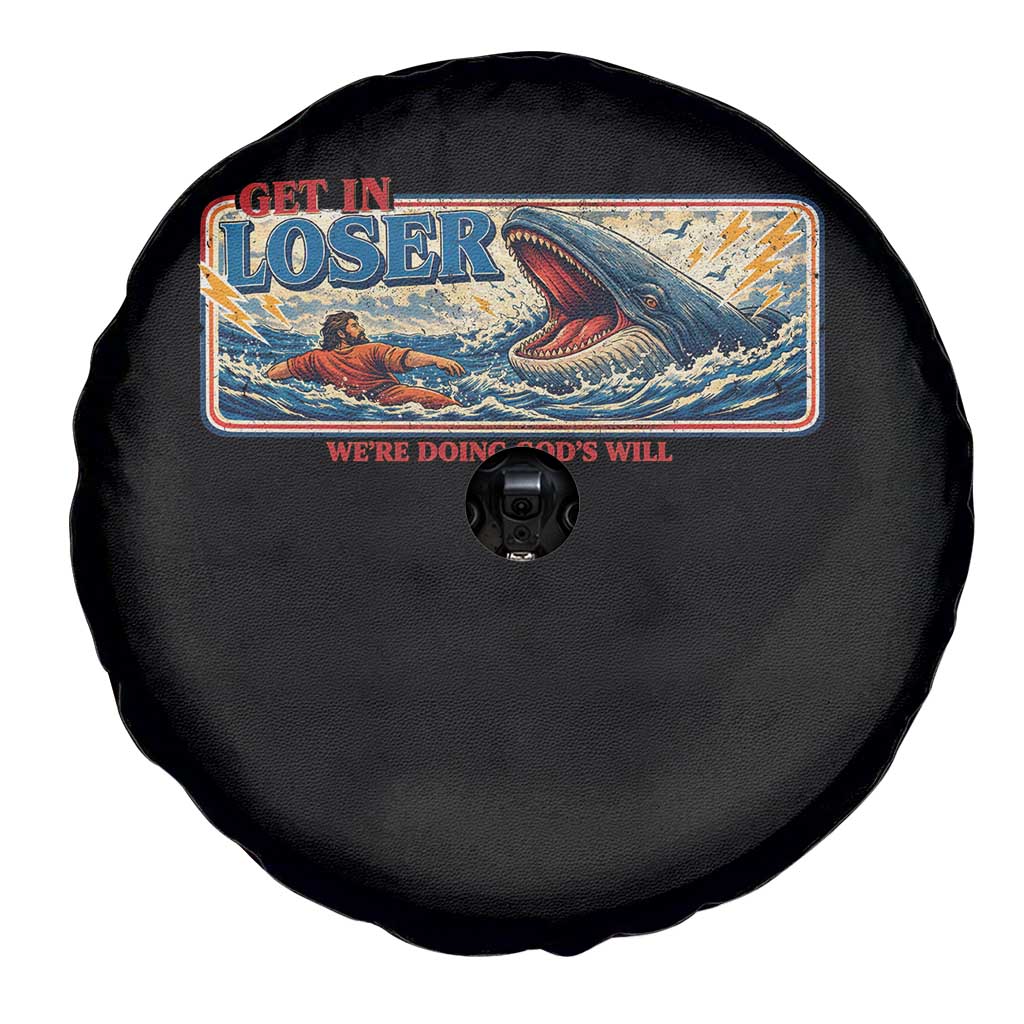 Funny Jonah And The Whale Spare Tire Cover Christian Bible Get in Loser Were Doing Gods Will
