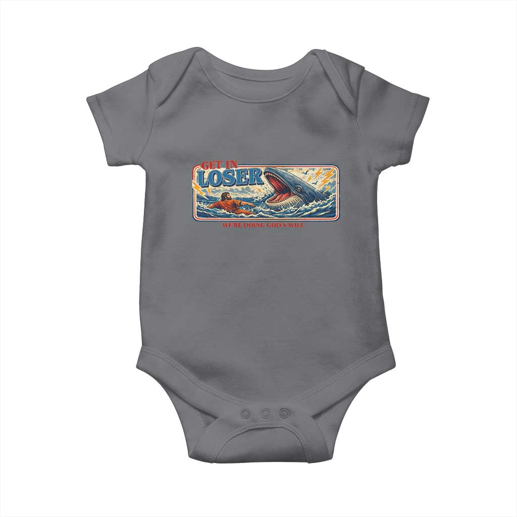 Funny Jonah And The Whale Baby Onesie Christian Bible Get in Loser Were Doing Gods Will