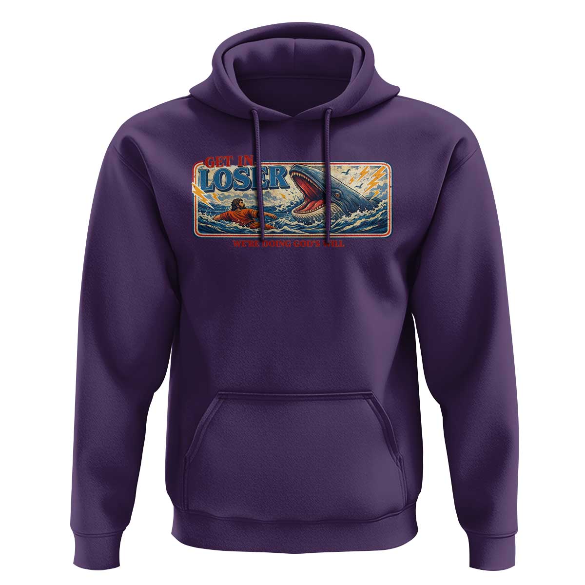Funny Jonah And The Whale Hoodie Christian Bible Get in Loser Were Doing Gods Will