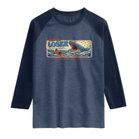 Funny Jonah And The Whale Raglan Shirt Christian Bible Get in Loser Were Doing Gods Will