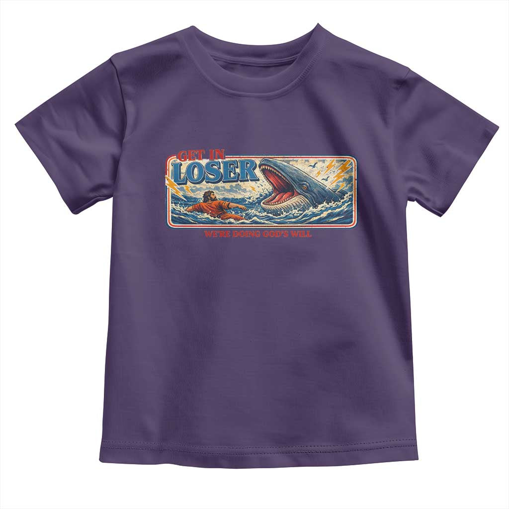 Funny Jonah And The Whale Toddler T Shirt Christian Bible Get in Loser Were Doing Gods Will