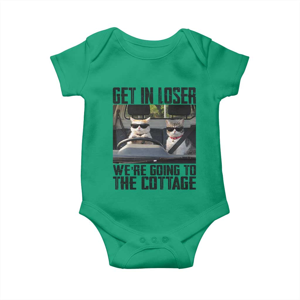 Get In Loser Were Going To The Cottage Baby Onesie Funny Cat Gifts Internet Memes