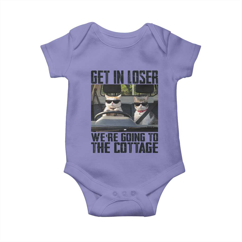 Get In Loser Were Going To The Cottage Baby Onesie Funny Cat Gifts Internet Memes