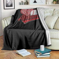 Alabama Fan Throw Blanket AL Baseball Heart Graphic Sports Style 80s 90s