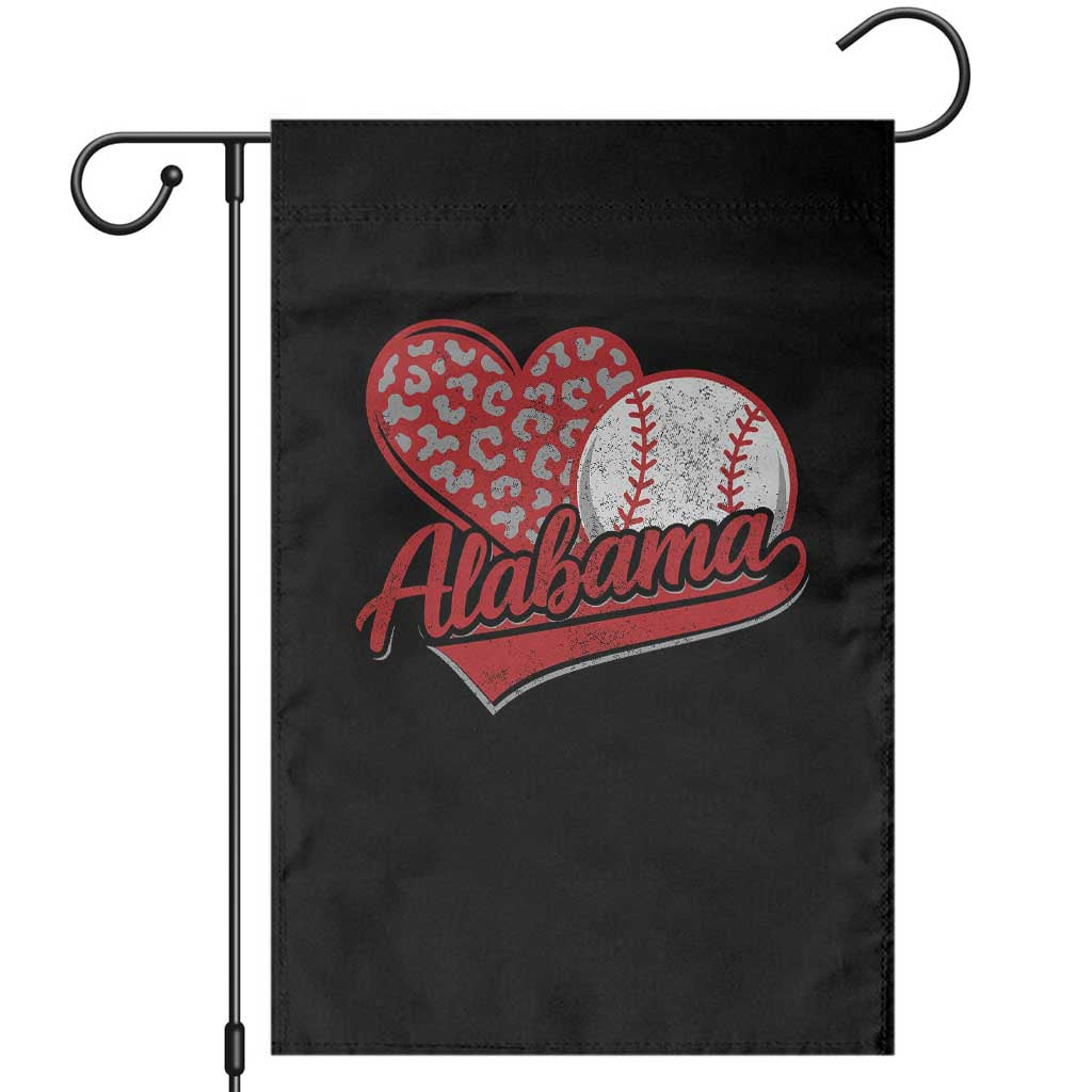 Alabama Fan Garden Flag AL Baseball Heart Graphic Sports Style 80s 90s