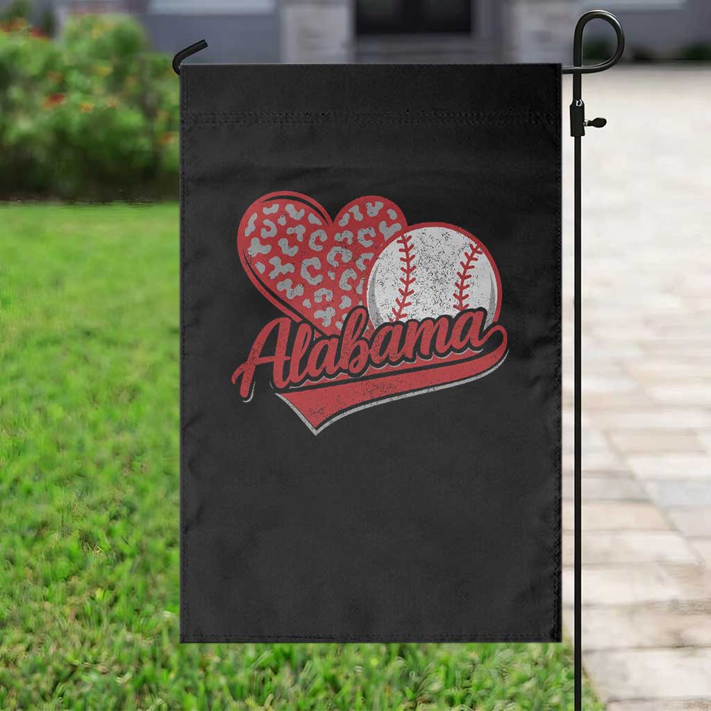 Alabama Fan Garden Flag AL Baseball Heart Graphic Sports Style 80s 90s
