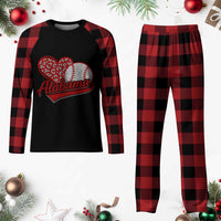 Alabama Fan Plaid Pajama Set AL Baseball Heart Graphic Sports Style 80s 90s