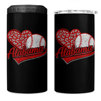 Alabama Fan 4 in 1 Can Cooler Tumbler AL Baseball Heart Graphic Sports Style 80s 90s