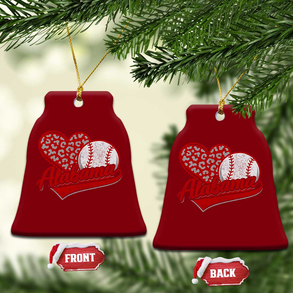 Alabama Fan Ceramic Ornament AL Baseball Heart Graphic Sports Style 80s 90s