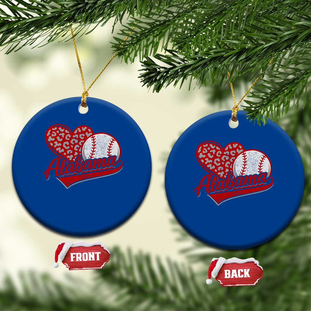 Alabama Fan Ceramic Ornament AL Baseball Heart Graphic Sports Style 80s 90s