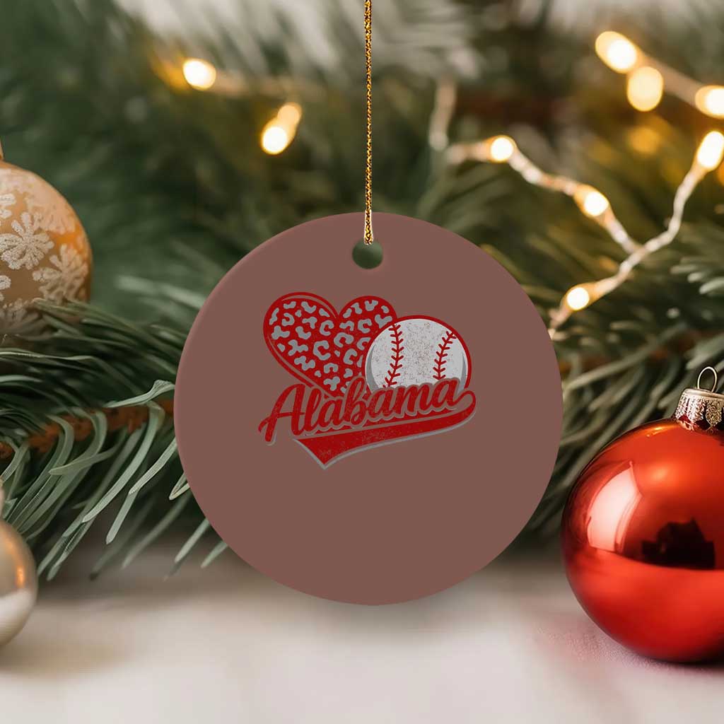 Alabama Fan Ceramic Ornament AL Baseball Heart Graphic Sports Style 80s 90s
