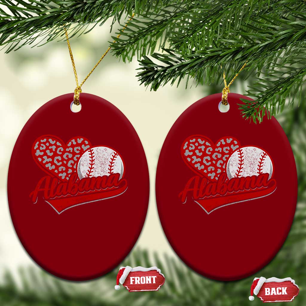 Alabama Fan Ceramic Ornament AL Baseball Heart Graphic Sports Style 80s 90s