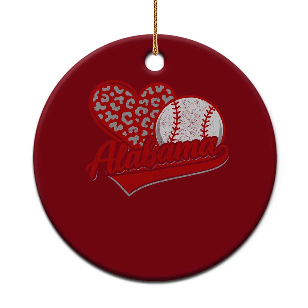 Alabama Fan Ceramic Ornament AL Baseball Heart Graphic Sports Style 80s 90s