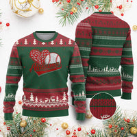 Alabama Fan Ugly Christmas Sweater AL Baseball Heart Graphic Sports Style 80s 90s