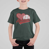 Alabama Fan T Shirt For Kid AL Baseball Heart Graphic Sports Style 80s 90s