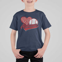 Alabama Fan T Shirt For Kid AL Baseball Heart Graphic Sports Style 80s 90s