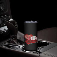 Alabama Fan Skinny Tumbler AL Baseball Heart Graphic Sports Style 80s 90s