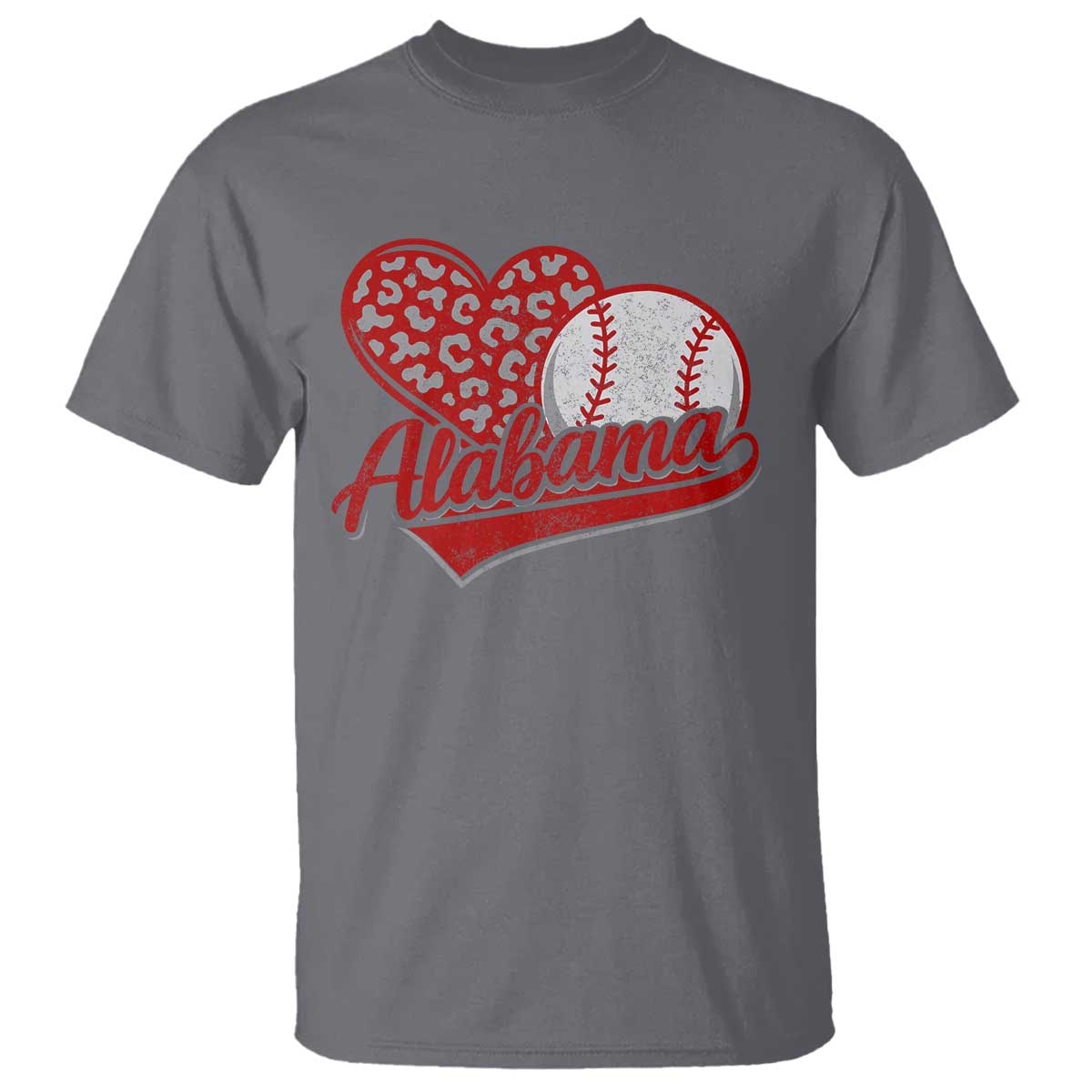 Alabama Fan T Shirt AL Baseball Heart Graphic Sports Style 80s 90s