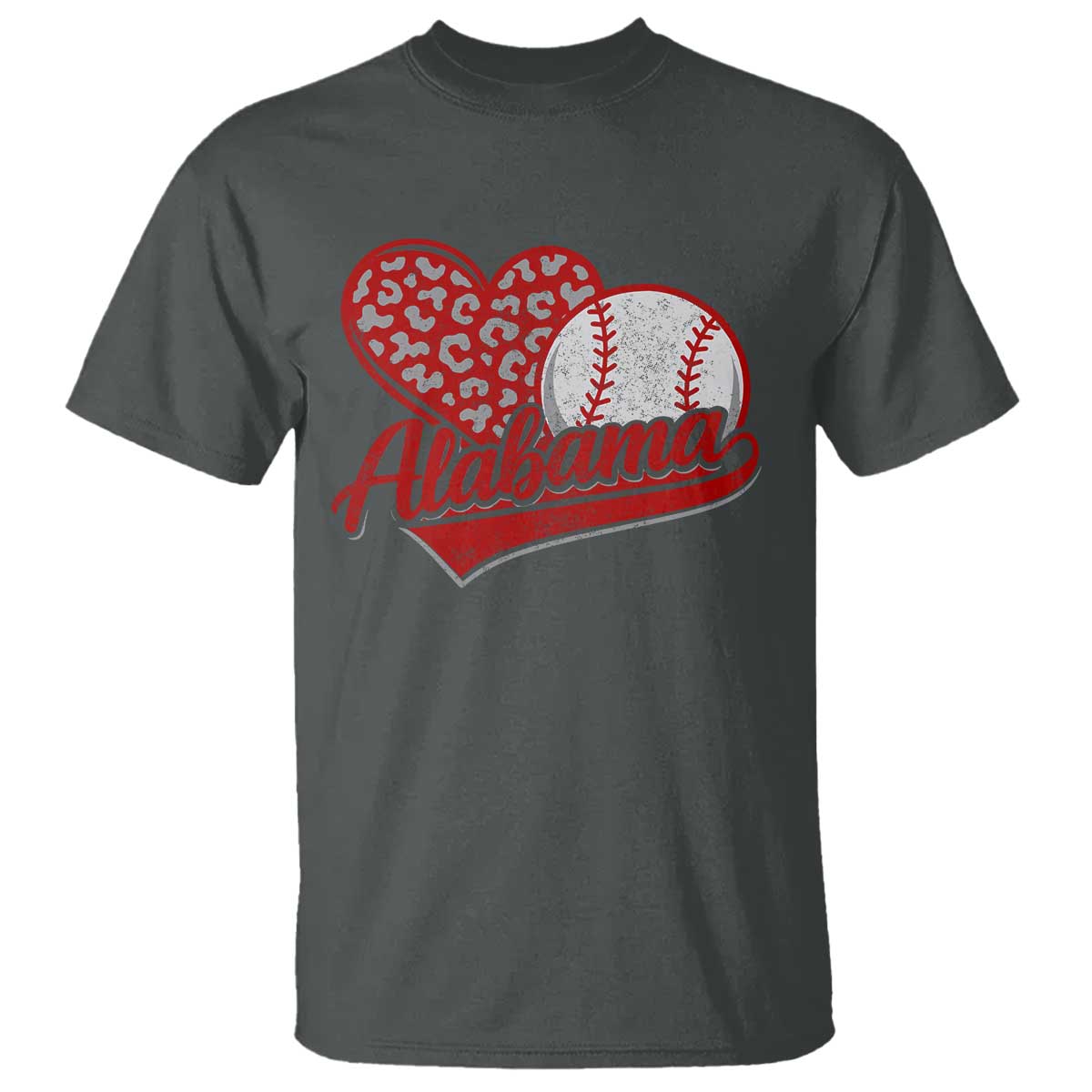 Alabama Fan T Shirt AL Baseball Heart Graphic Sports Style 80s 90s