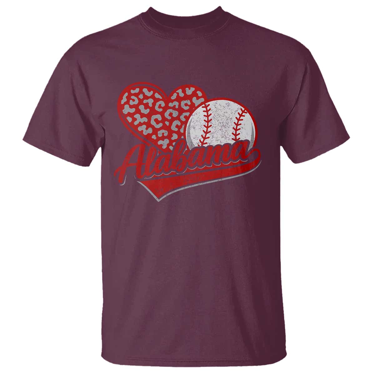 Alabama Fan T Shirt AL Baseball Heart Graphic Sports Style 80s 90s