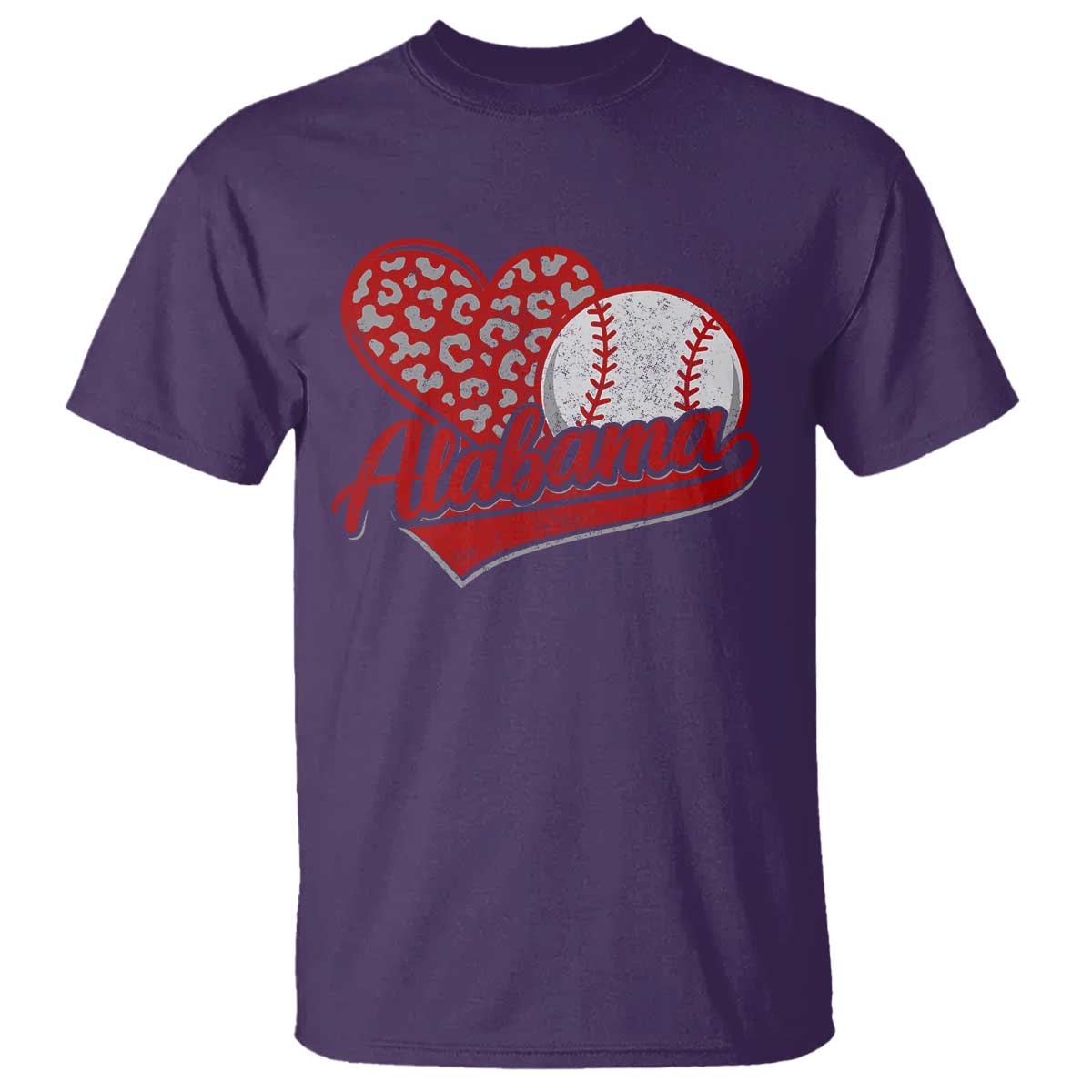 Alabama Fan T Shirt AL Baseball Heart Graphic Sports Style 80s 90s
