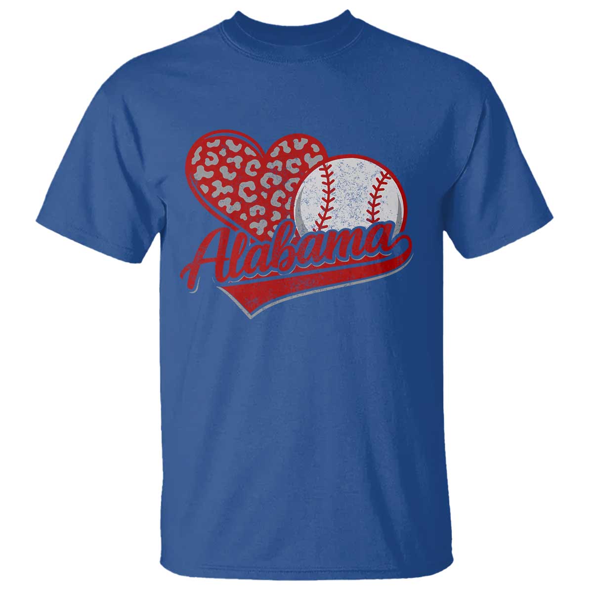 Alabama Fan T Shirt AL Baseball Heart Graphic Sports Style 80s 90s