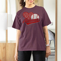Alabama Fan T Shirt For Women AL Baseball Heart Graphic Sports Style 80s 90s