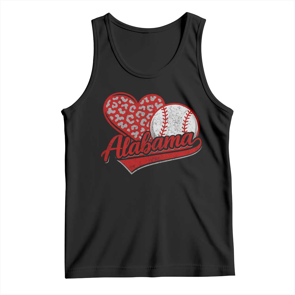Alabama Fan Tank Top AL Baseball Heart Graphic Sports Style 80s 90s
