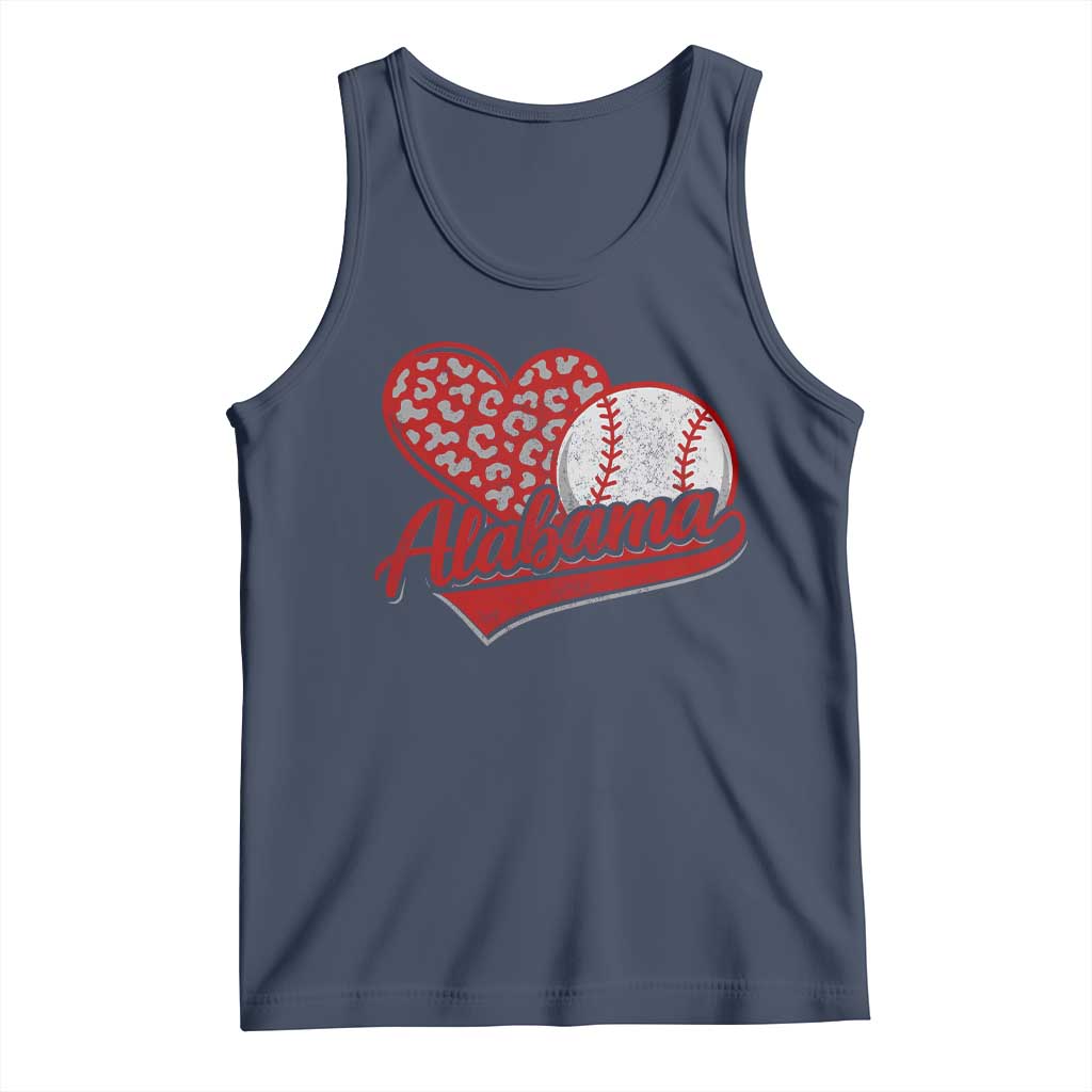 Alabama Fan Tank Top AL Baseball Heart Graphic Sports Style 80s 90s
