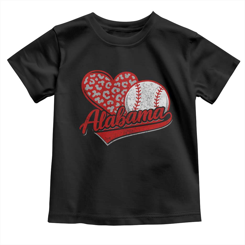 Alabama Fan Toddler T Shirt AL Baseball Heart Graphic Sports Style 80s 90s