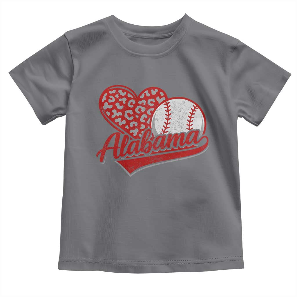 Alabama Fan Toddler T Shirt AL Baseball Heart Graphic Sports Style 80s 90s