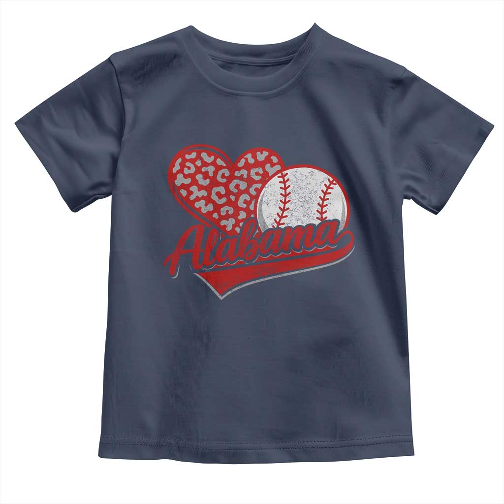 Alabama Fan Toddler T Shirt AL Baseball Heart Graphic Sports Style 80s 90s