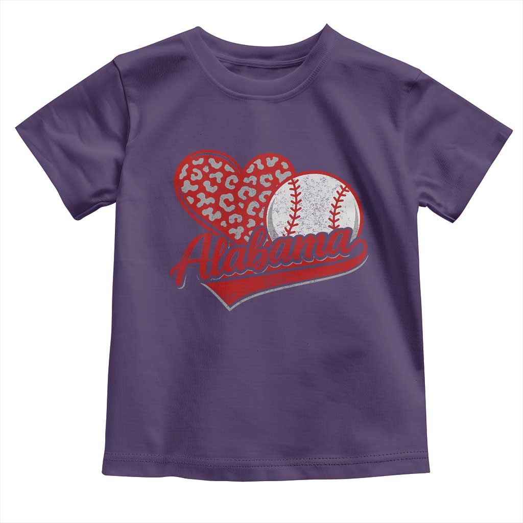 Alabama Fan Toddler T Shirt AL Baseball Heart Graphic Sports Style 80s 90s