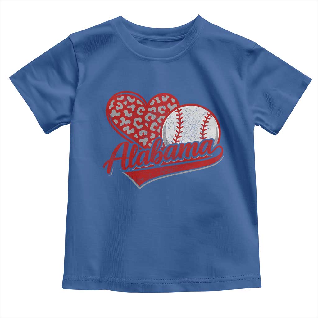 Alabama Fan Toddler T Shirt AL Baseball Heart Graphic Sports Style 80s 90s